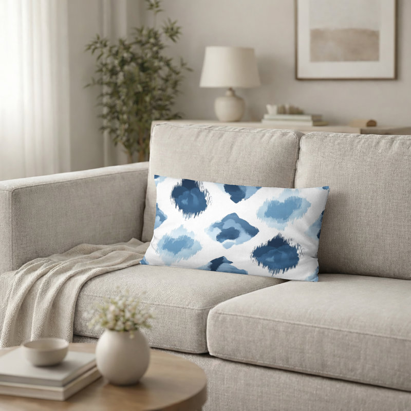 Coussin décoratif moderne Modern - Ikat Calm, H 12 po x l 20 po