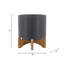 PLATEAU AVEC SUPPORT EN BOIS, GRIS MAT-863422438