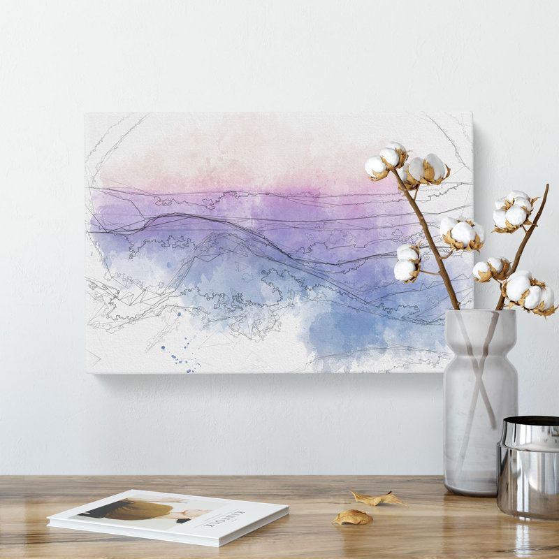 Colourful Mountains - Wrapped Canvas Painting, 50cm H x 76cm W x 3cm D