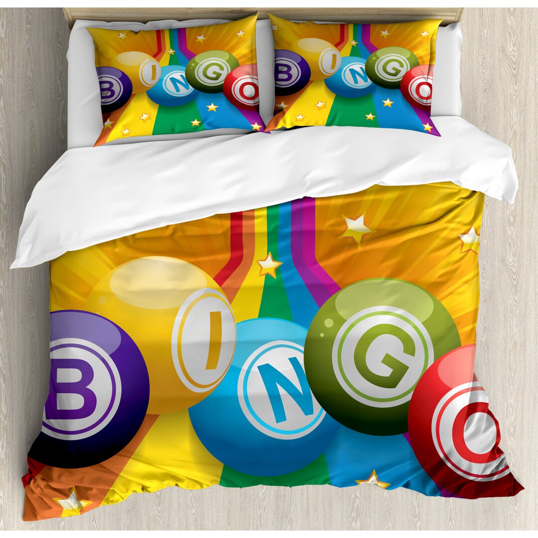 Bettbezug Set, Bunte Kugeln Regenbogen, Bingo, Mehrfarbig