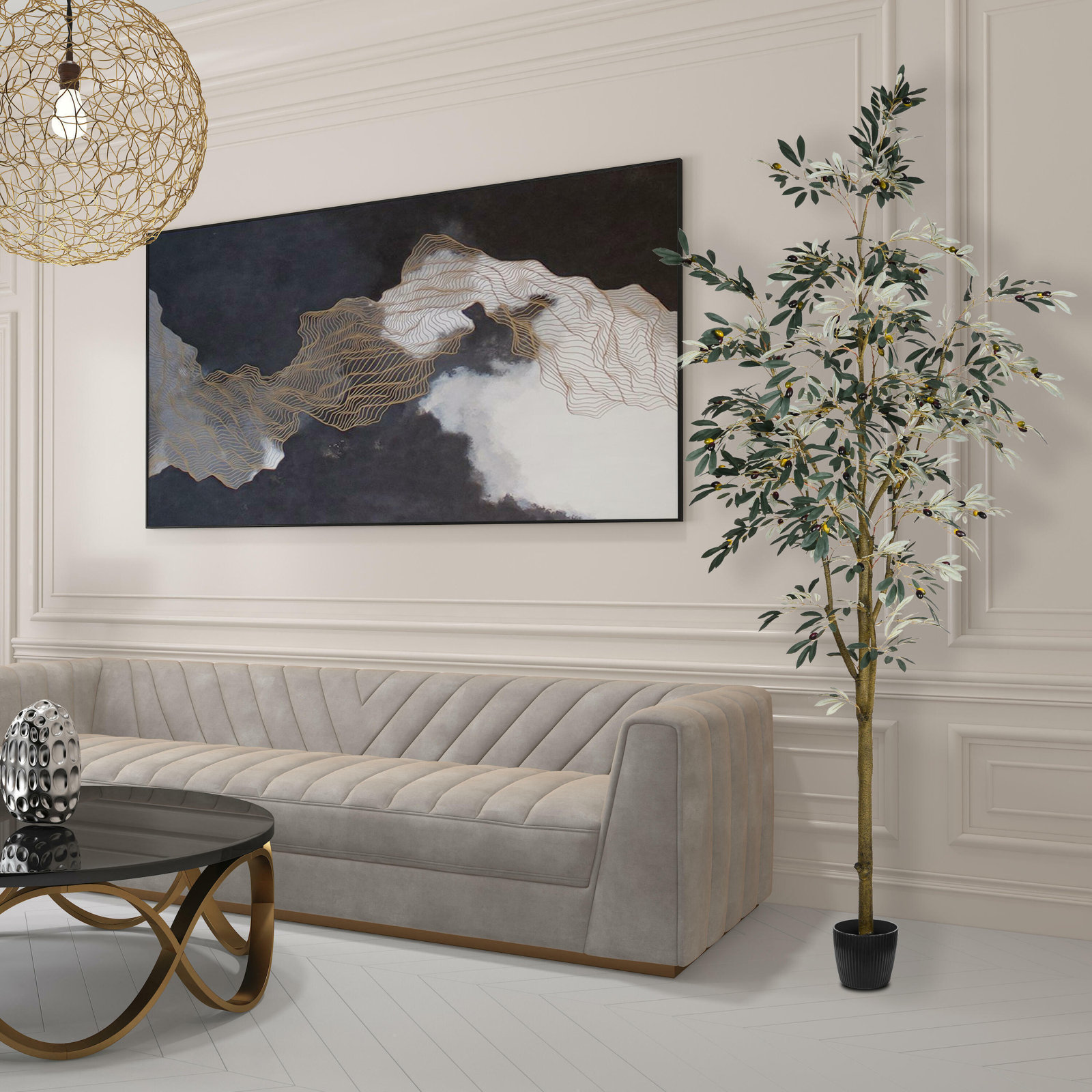 Winnetka Olive Tree in Pot, 96" H x 42" W x 42" D