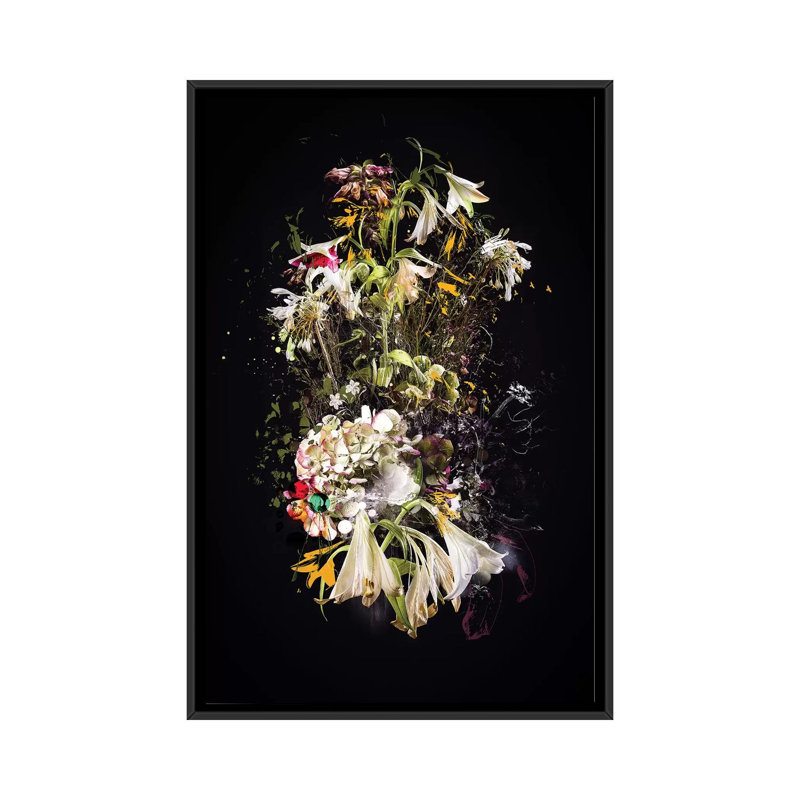 « bouquet i », impression sur toile, H 26 po x l 18 po x P 1,5 po, Toile avec cadre noir