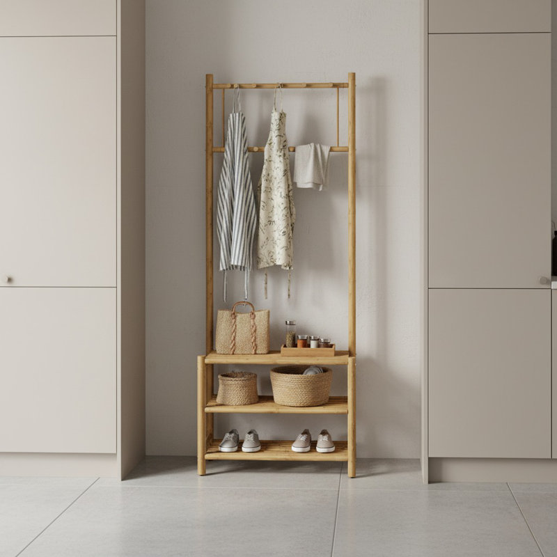 Aischa Hall Tree 28'' Wide with Bench and Shoe Storage