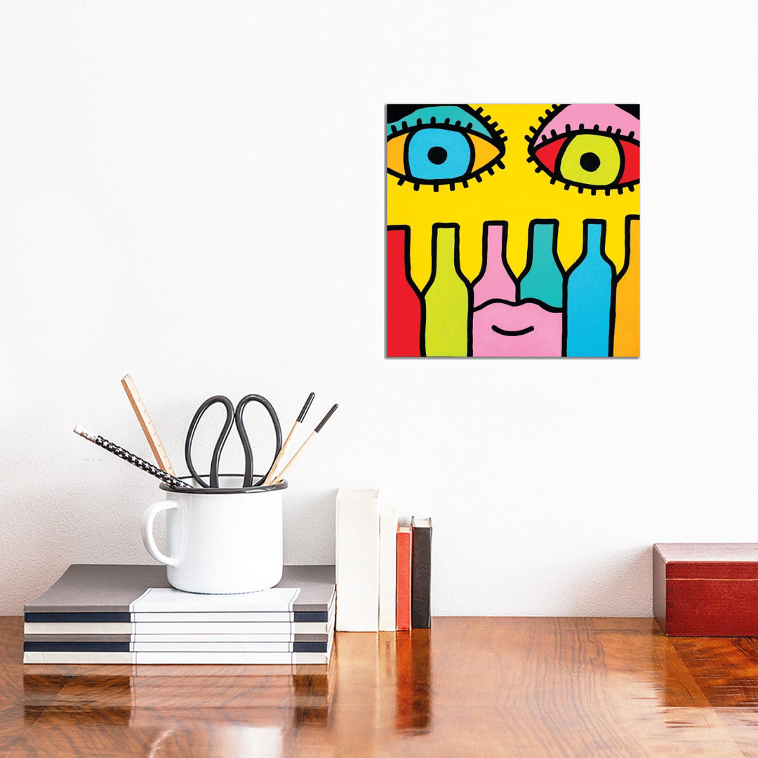 Wine Time by Billy The Artist - Graphic Art Print on Canvas