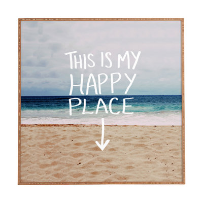 « happy place x beach » par leah flores, impression encadrée