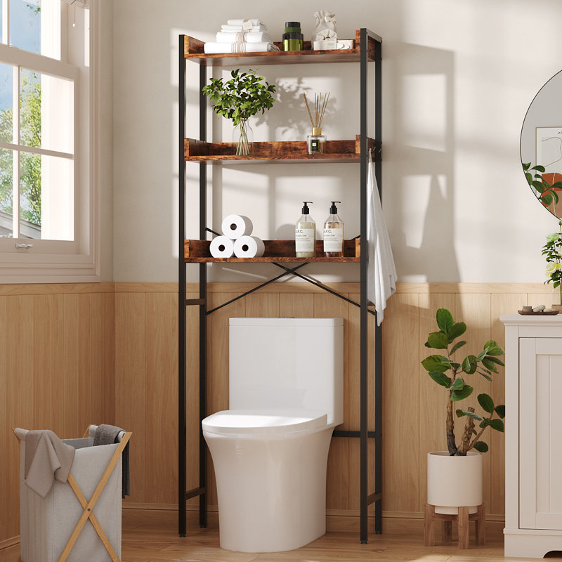 Freestanding Bathroom Shelves, Rustic Brown