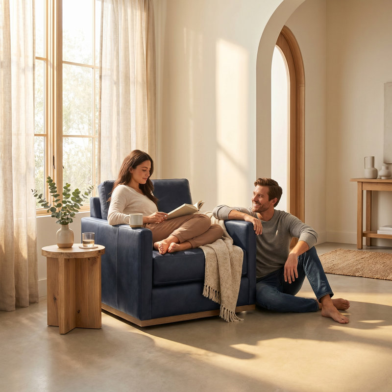 Fauteuil pivotant en velours l 30,5 po Kukkapalli