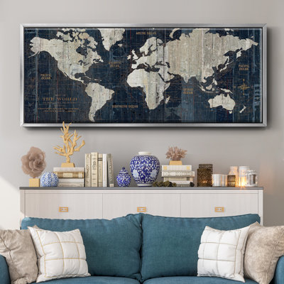 OLD WORLD MAP- Framed Canvas