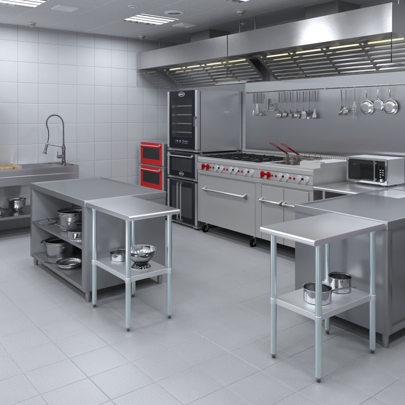 Stainless Steel Top Workbench, 35" H x 18" W x 30" D