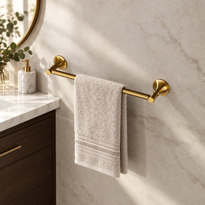 6 Piece Brass Bathroom Hardware Set, Wall Mount Towel Bar, Toilet Paper Holder, Robe Hook, Bathroom Towel Rack Set