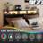Bed Frame With 2-Tier Storage Headboard, Metal Platform Bed Frame With 4 Storage Drawers, Built In Charging Station And LED, Metal Support/No Box Spring Needed, Black-41797376-41797377