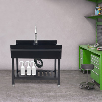 Évier de cuisine autoportant en acier inoxydable avec robinet escamotable