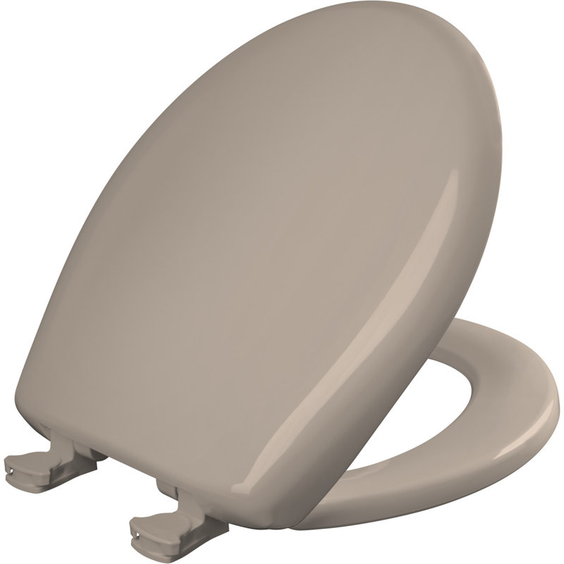 Siège de toilette rond en plastique, Beige faon