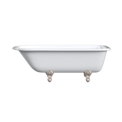 Janaih 61'' x 30'' Freestanding Soaking Cast Iron Bathtub