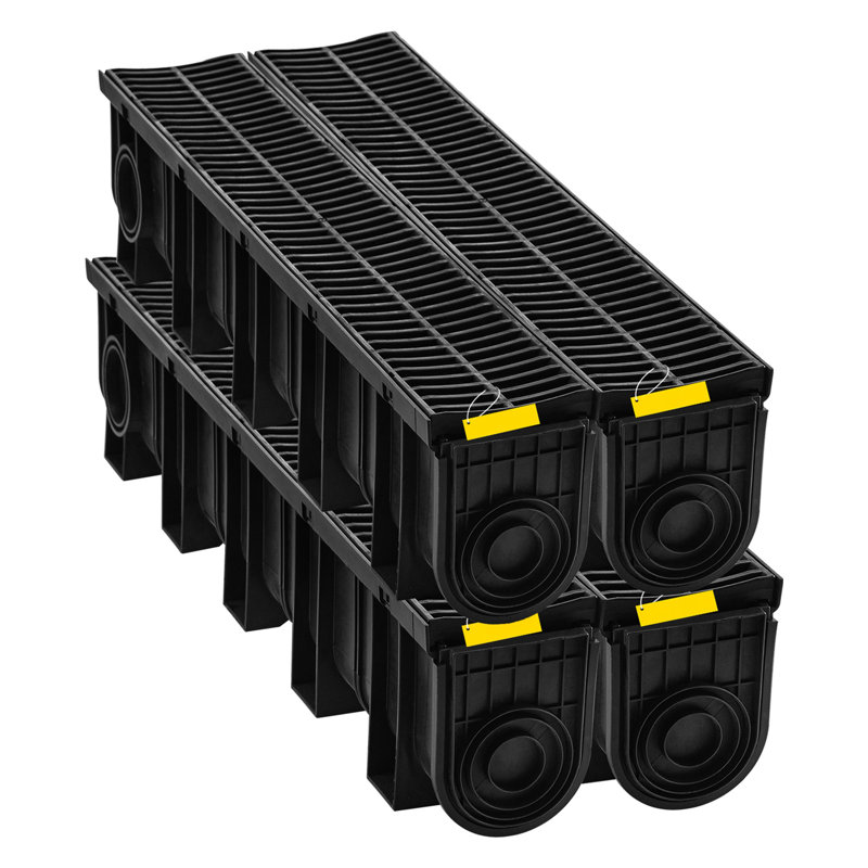 Ensemble de 4 ensembles de bonde en PEHD avec grille en plastique