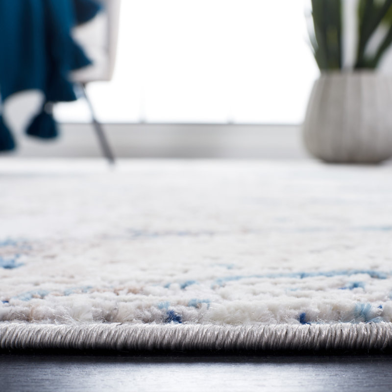 Tapis bleu / ivoire Vogue 150, Rectangle 9 pi x 12 pi