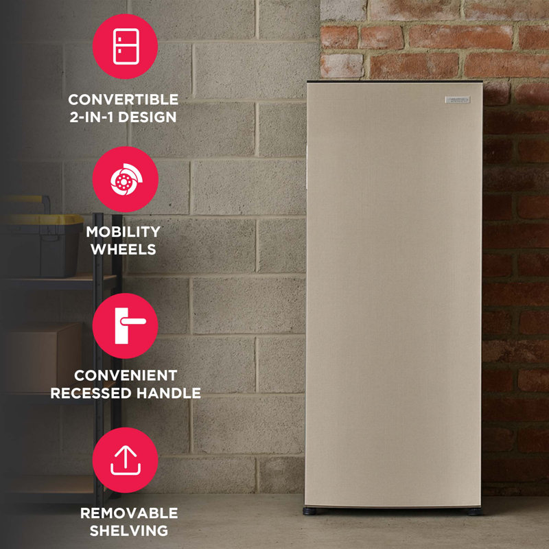 Frigidaire 10.0 Cu. Ft. Convertible Upright Refrigerator/Freezer, Platinum