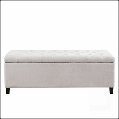 Banc de rangement capitonné à fermeture douce
