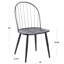 Ensemble de salle à manger industriel noir 5 pièces avec plateau en bois et chaises, hauteur fixe, aspect fuseau métallique, chaises
