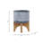 Ceramic 5" Aztec Planter On Wooden Stand, Gray