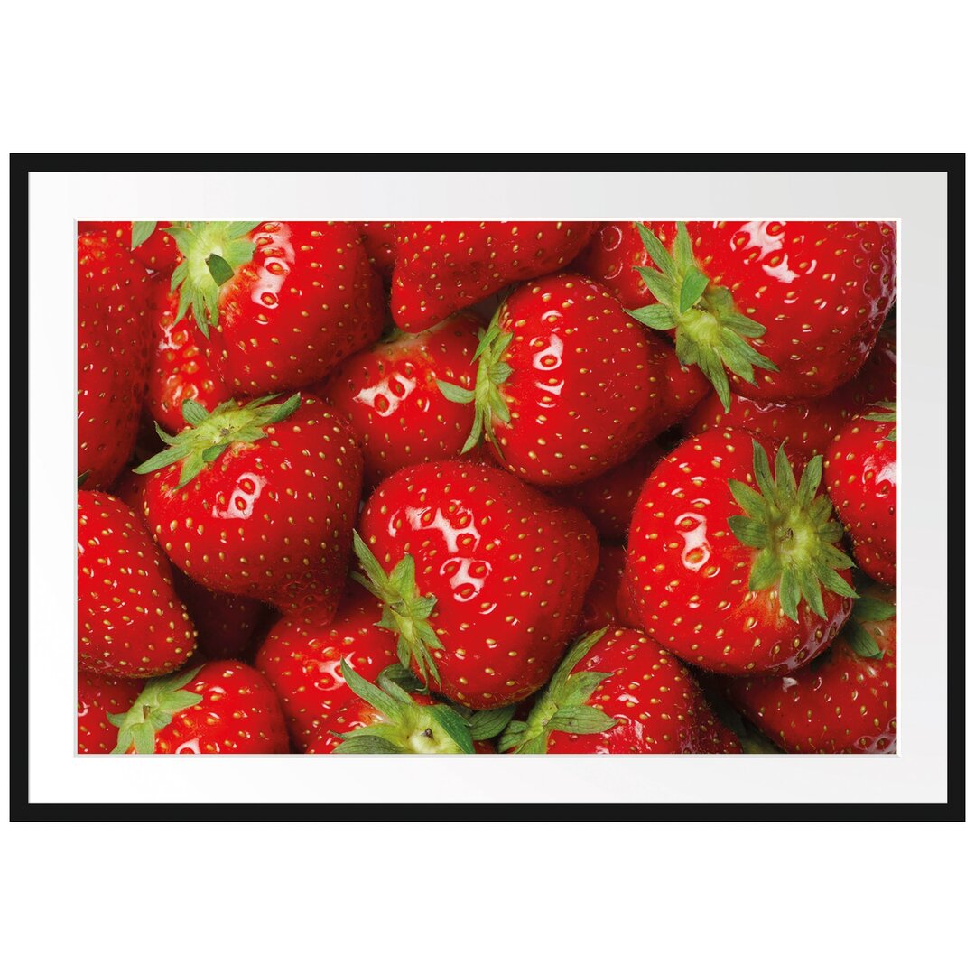 Gerahmtes Poster Fruchtig frische Erdbeeren