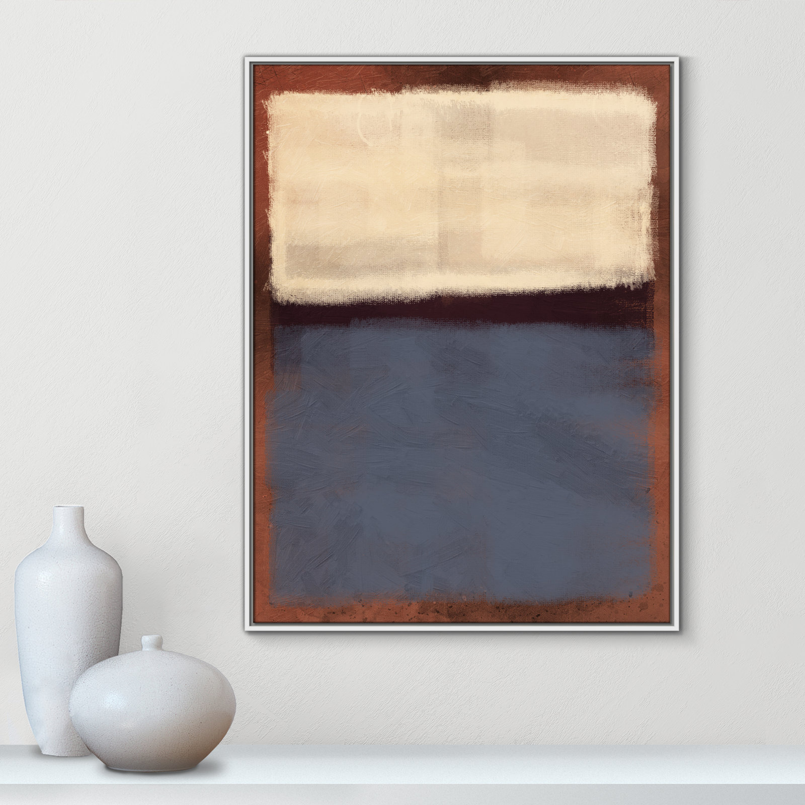 Coronado "Alabaster Burst" Painting, 41.5" H x 31.5" W x 2" D, White Framed