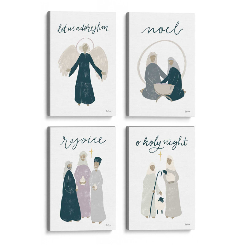 Heaven's Glow, ensemble de 4 impressions sur toile, H 18 po x l 48 po, Toile tendue, Toile tendue