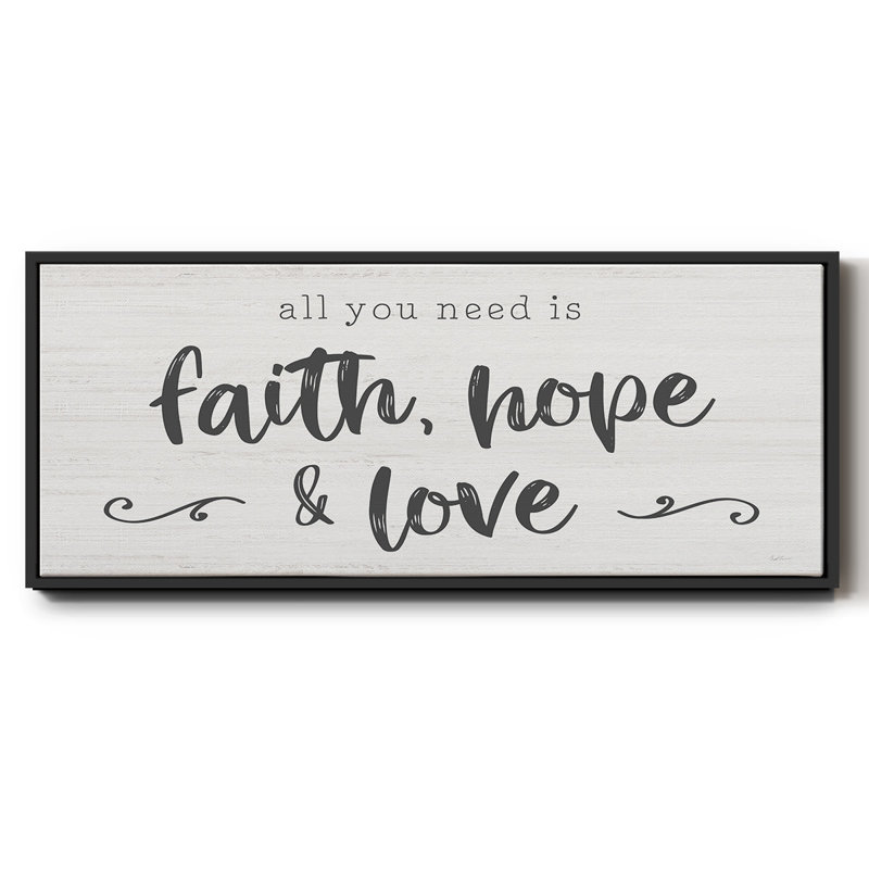 Faith Hope Love - toile encadrée, H 20 po x l 50 po