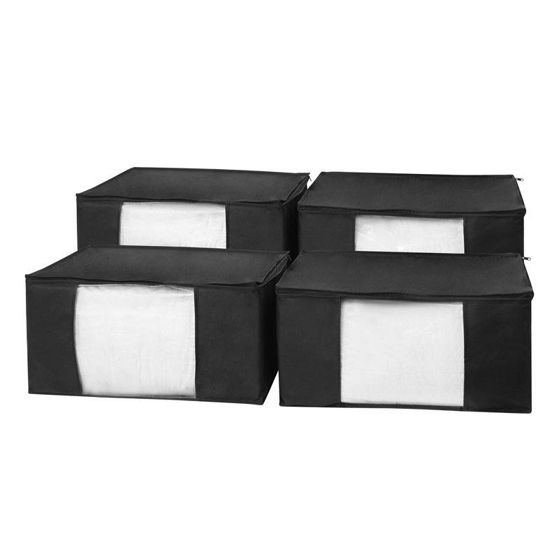 Ensemble de rangement TUSK® Jumbo avec vue dégagée - paquet de 4 - noir