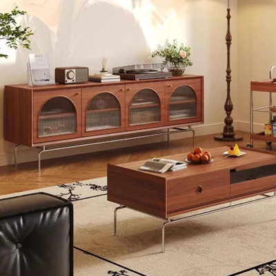 Meuble télé en bois massif de style rétro