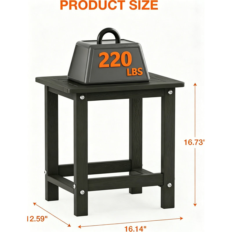 Table de bout d'extérieur pour l'extérieur Adirondack, Gris