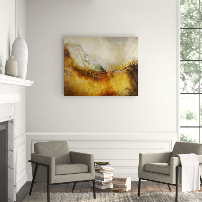 Desert Drift Painting by Jennifer Hollack Raboin, Silver Frame Canvas, 39" H x 49" W x 2.25" D