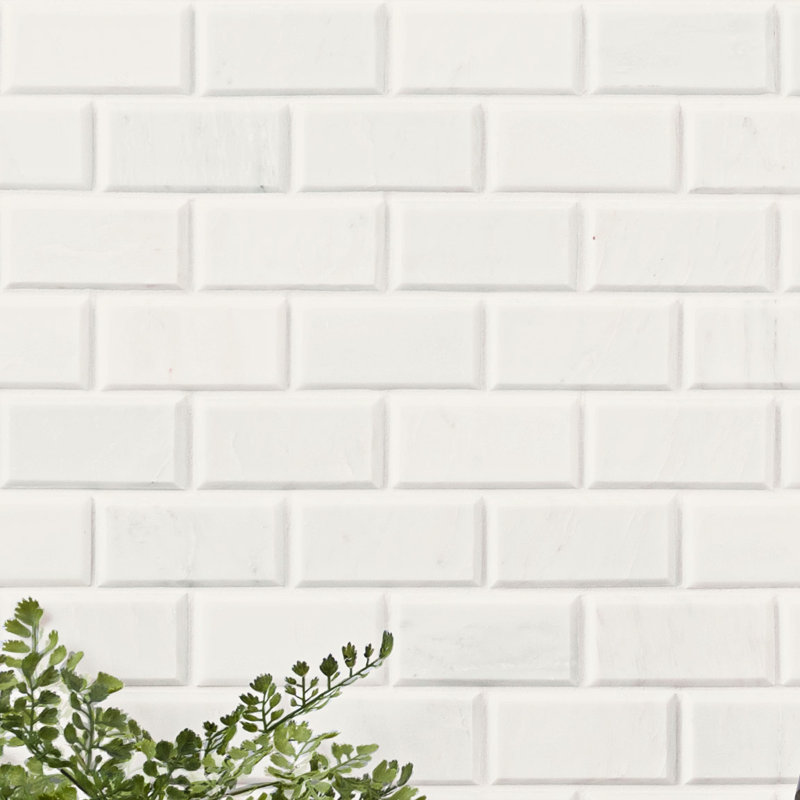 Castella Cambria Subway 12 in. x 12 in. Honed Marble Mosaic Wall Tile