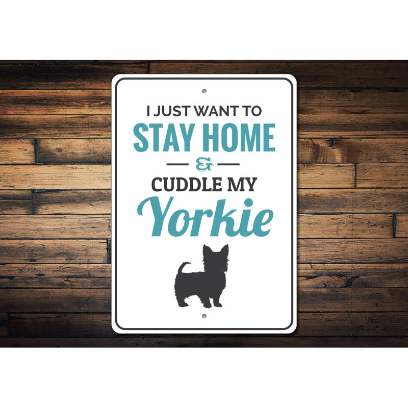 Plaque en aluminium Yorkie, H 18 po x l 12 po x P 0,06 po