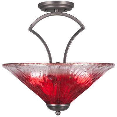Zilo Semi-Flush 3-Bulbs Shown With 16" Crystal Glass