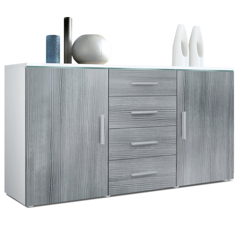 Mccrea 139cm Sideboard, No, White matt/Avola anthracite