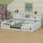 Floor Bed With Side Bookcase,Shelves,Guardrails-1951100599