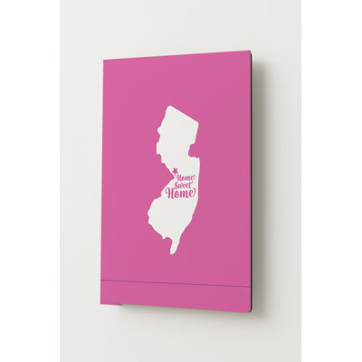Home Sweet Toms River — New Jersey State Silhouette — Portrait Metal Wall Art