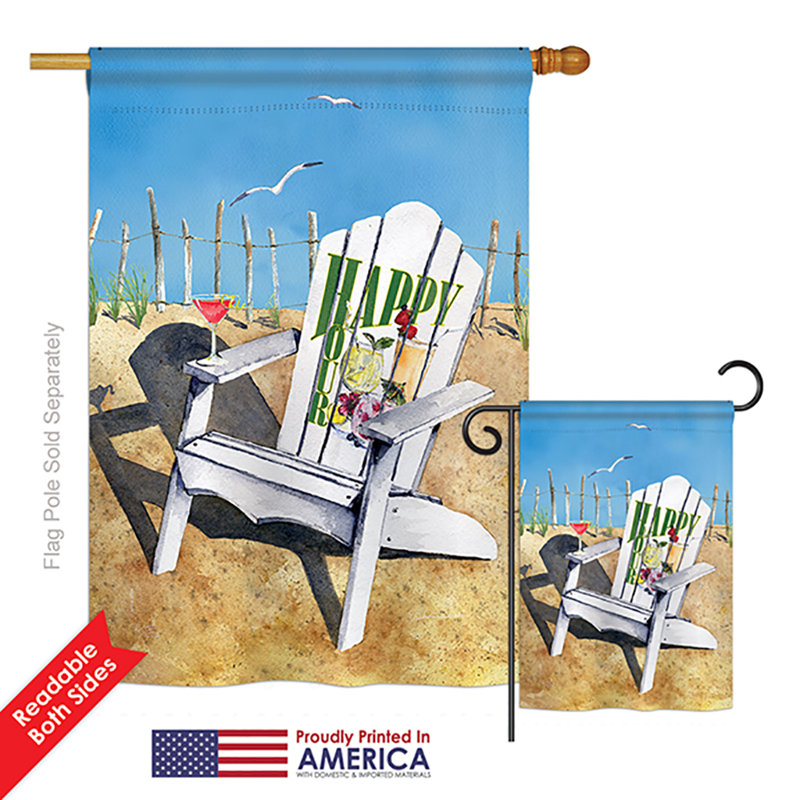 Ensemble de drapeaux en polyester 2 faces Beach Hour Happy Hour and Drinks Beverages Impressions