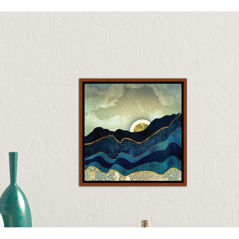 « poteau eclipse » par spacefrog designs-print, H 26 po x l 26 po x P 1,5 po, Toile avec cadre en bois brun, Pas de tapis