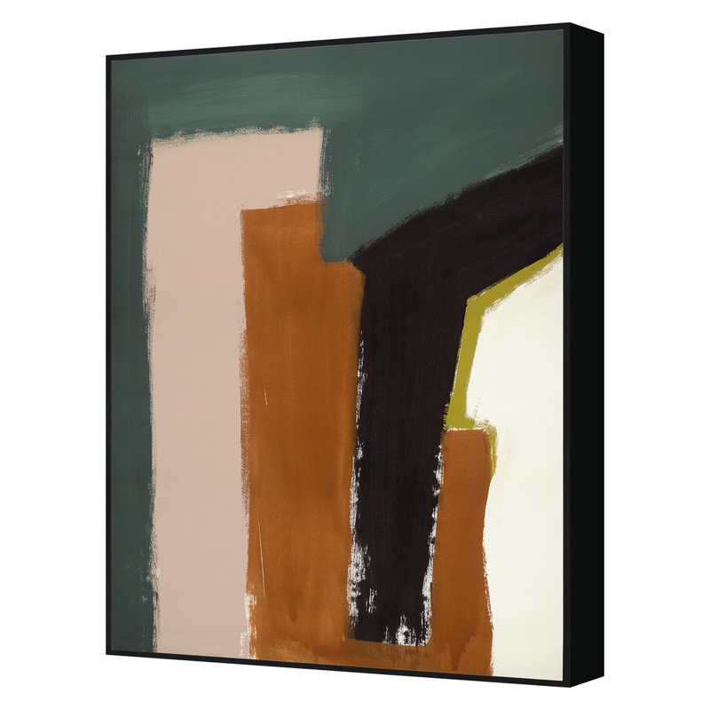 «Block Field 3» par Jo Stearns - reproduction encadrée sur toile, Noir, H 49 po x l 37 po x P 2,25 po
