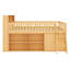 Lit mezzanine double avec tête de lit et lumières DEL, cadre de lit mezzanine en bois avec tablettes de rangement-190822204-190822206