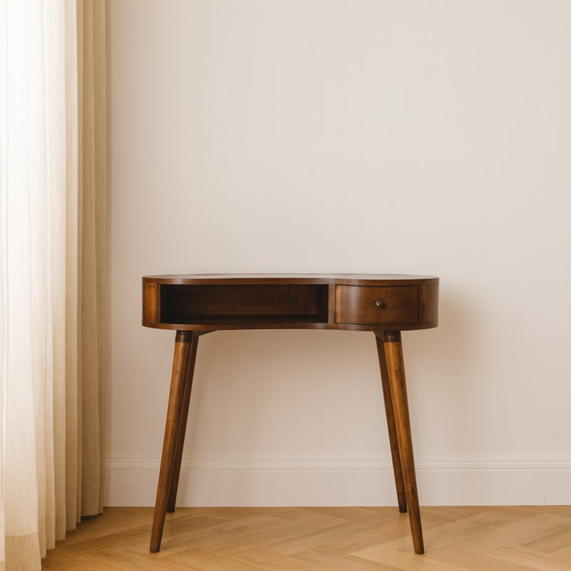 Koreyon Oval Solid Wood Writing Desk