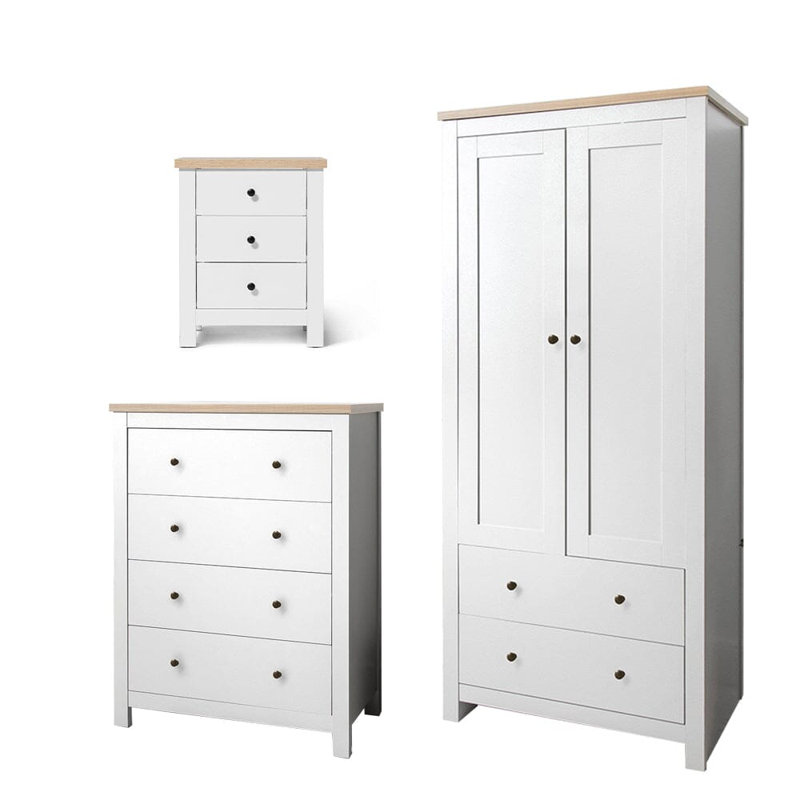 Maryhannah 2 Door Manufactured Wood Wardrobe, Alabaster White