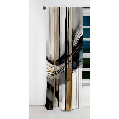 Abstract Transitional Modern Shapes II - Rideau occultant Shapes Abstract - 1 panneaux