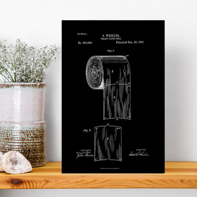 Vintage Toilet Paper Patent Vintage Abstract Wall Art
