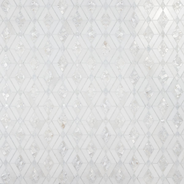 Benes 10.02 in. x 10.02 in. Polished Diamond Marble and Pearl Mosaic Wall Tile (0.69 Sq. Ft./ each)