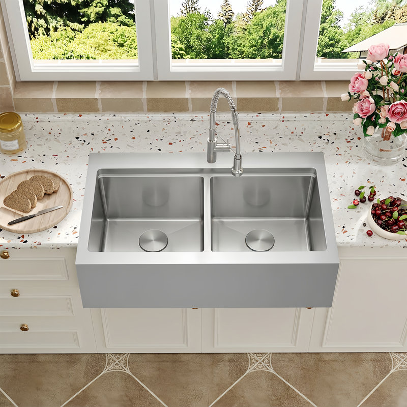 Évier de cuisine à double cuve en acier inoxydable 304 de calibre 16 avec des accessoires de 36 pouces L 36 po x l 22 po Workstation