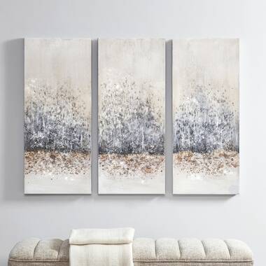 Shop Blue Cosmo 3 Piece Canvas Set Hand Embellished Textured Glitter And  Gold Foil Blue & Gold, Wall Art