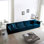Canapé pour 4 personnes convenant aux maisons modernes sans canapé modulaire, canapé confortable à 4 places en tissu chenille confortable, canapé modulaire, chenille bleue